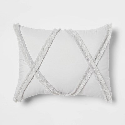  4pc Clipped Stripe Poms Comforter Bedding Set - Threshold™