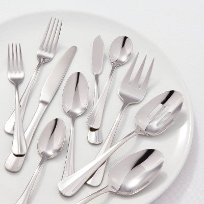  65pc Sussex Flatware Set Silver - Threshold™: Stainless Steel Silverware Service For 12, Dishwasher-Safe