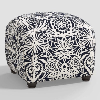  Poppy Ottoman In Damask - Skyline Furniture