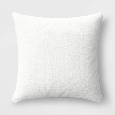  Oversized Woven Cotton Slubby Striped Throw Pillow Ivory - Threshold™