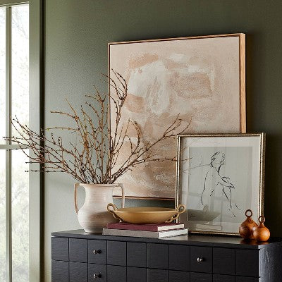  30" X 30" Hope To Taupe Framed Embellished Canvas Light Wood - Threshold™ Designed With Studio McGee