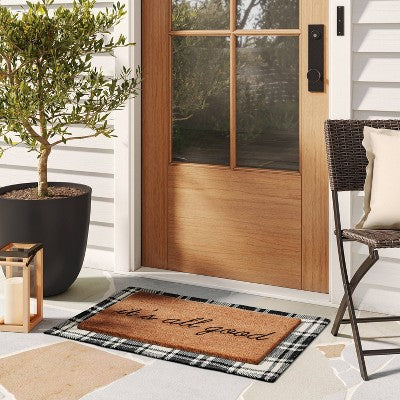  1'6"x2'6" Natural Printed Rug Black - Threshold™