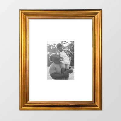  Wood Antique Wall Frame Brass - Threshold™