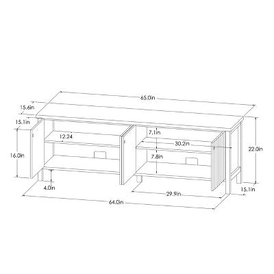  Livingstone Planked TV Stand For TVs Up To 69" Natural - Threshold™