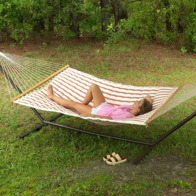  13' Pillowtop Outdoor Fabric Hammock With Spreader Bar Striped - Threshold™