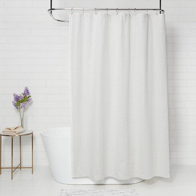  Subtle Striped Textured Shower Curtain Off-White - Threshold™