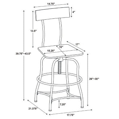  Woodsboro Adjustable Barstool Brown - Threshold™