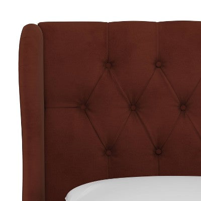  Wingback Platform Bed Velvet - Skyline Furniture