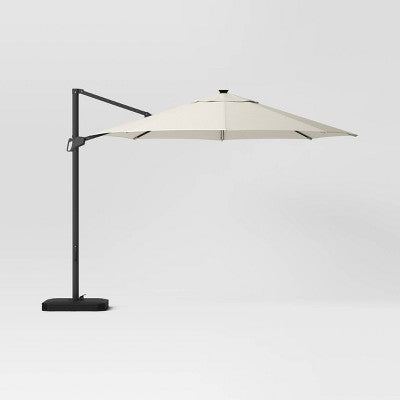  11'x11' Offset Solar Patio Umbrella - Black Pole - Threshold™