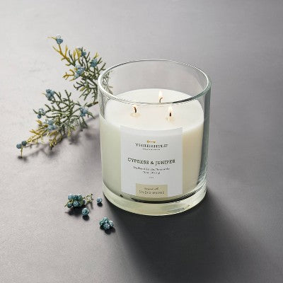  Clear Glass Cypress & Juniper Candle White - Threshold™ Designed With Studio McGee