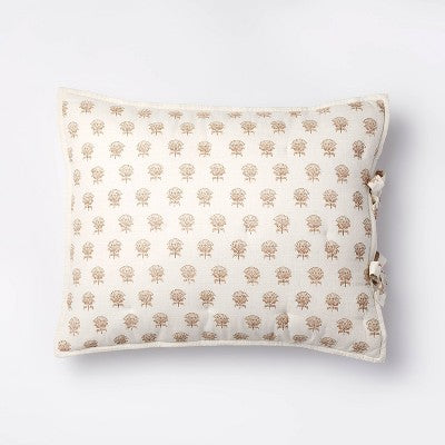  Lofty Cotton Slub Woodblock Print Floral Quilt Sham White/Mauve – Threshold™ Designed With Studio McGee