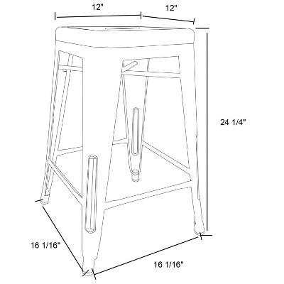  Set Of 2 24" Carlisle Metal Counter Height Barstool - Threshold™