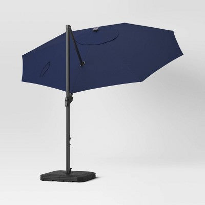  11'x11' Offset Solar Patio Umbrella - Black Pole - Threshold™
