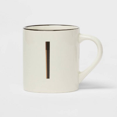  16oz Stoneware Monogram Mug Ivory - Threshold™