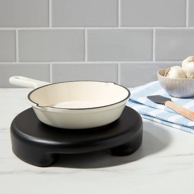  8" Acacia Modern Elevated Trivet Black - Threshold™