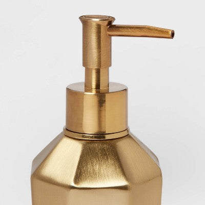  Solid Soap Pump Faceted Gold - Threshold™