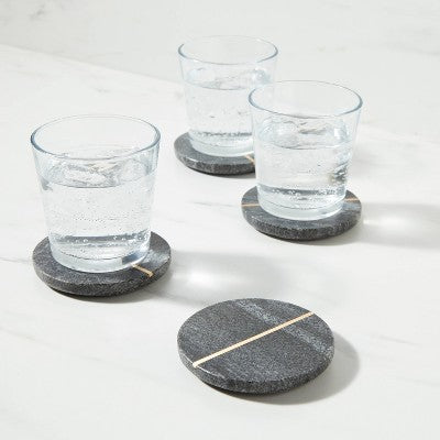  4pk Marble Coasters Gray - Threshold™