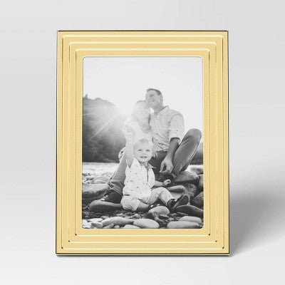  5"x7" Metal Table Picture Frame Plated Brass - Threshold™