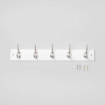 New Traditional 5 Hooks Rail Silver/Ivory - Threshold™
