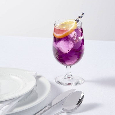  16oz 6pk Glass Shoreham Goblets - Threshold™: Traditional Lead-Free Drinking Glasses, Dishwasher-Safe, Cold Beverages