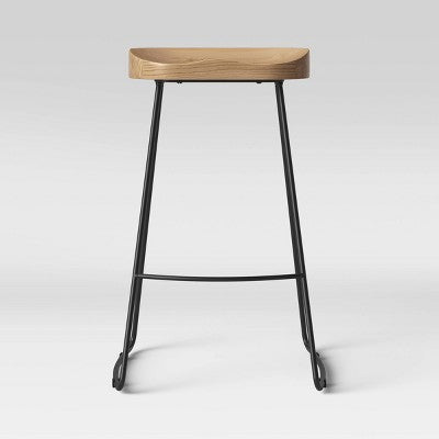  Hull Low Back Barstool Wood/Metal - Threshold