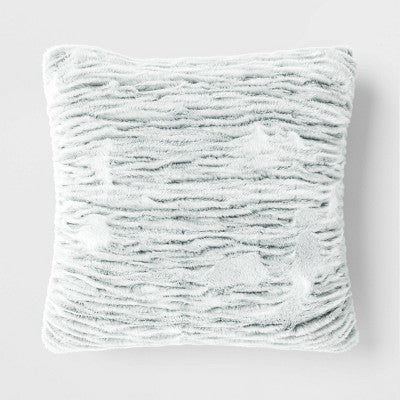  Tipped Snow Leopard Faux Fur Square Throw Pillow - Threshold™