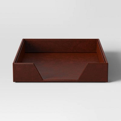  Faux Leather Letter Tray - Threshold™