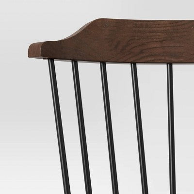  Delway Curved Back Mixed Material Dining Chair Walnut - Threshold™