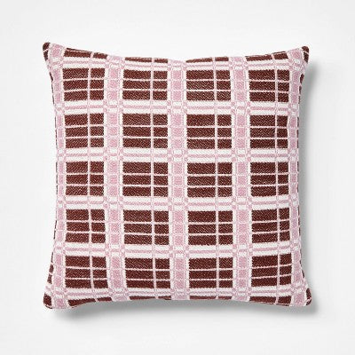  Square Woven Grid Pillow Purple/cream/rust - Threshold Designed With Studio McGee