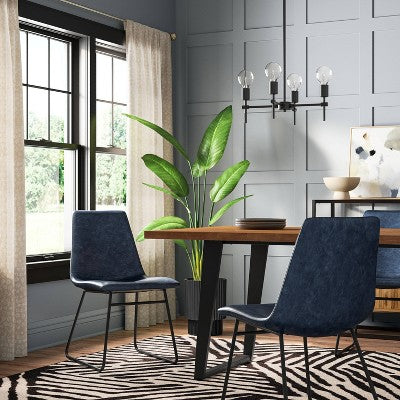  Rowan Mixed Material Rectangle Dining Table Natural Wood/Black Metal - Threshold™