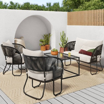  Mackworth Rope Patio Loveseat - Black - Threshold™