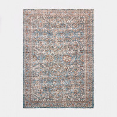  Persian Printed Poly/Wool Handmade Tufted Area Rug Blue/Brown - Threshold™ Designed With Studio McGee