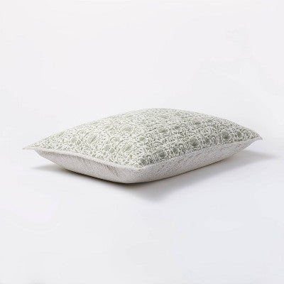  Decorative Border Cotton Slub Print Quilt Sham Light Teal Green – Threshold™ Designed With Studio McGee