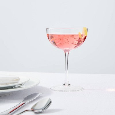  6oz 4pk Glass Entertaining Cocktail Coupe Glasses - Threshold™: Lead-Free, Dishwasher-Safe, Traditional Style Drinkware Set