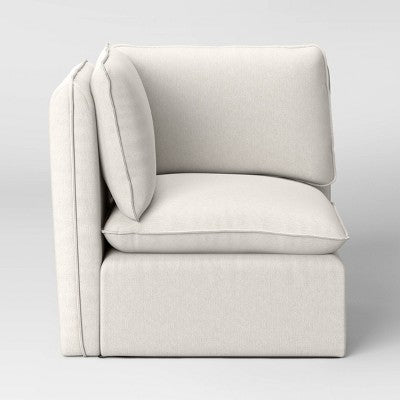  Haven French Seam Modular Sectional Sofa Cream (Corner Piece) - Threshold™