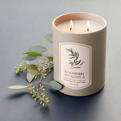 20oz Ceramic Blackberry Eucalyptus Candle Green - Threshold™ Designed With Studio McGee