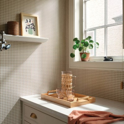  Gingham Taupe Wallpaper - Threshold™