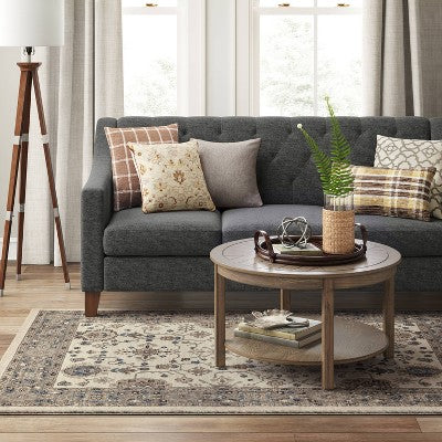  Jewel Boarder Persian Woven Rug Brown - Threshold