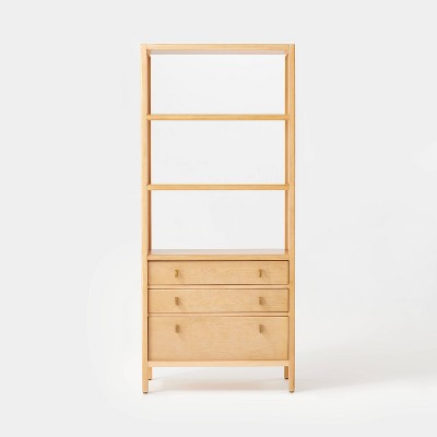  Sandpoint Bookcase With Drawers - Threshold™ Designed With Studio McGee: Wood Veneer Tall Cabinet, 3 Shelves