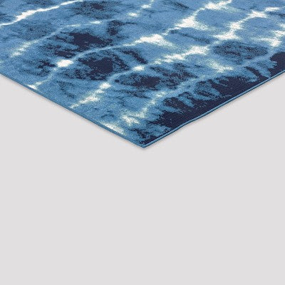  Shibori Waves Outdoor Rug Navy - Threshold™