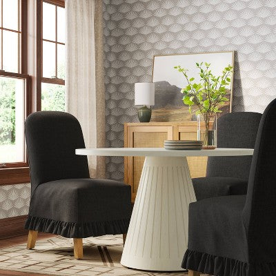  Rounded Back Slipcovered Dining Chair With Ruffle - Threshold™