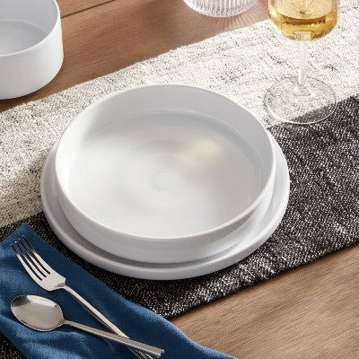  40oz Stoneware Stella Dinner Bowl White - Threshold™: Round Pasta & Salad Bowl, Dishwasher & Microwave Safe