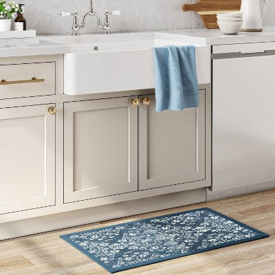  Vintage Print Comfort Rug Blue - Threshold™