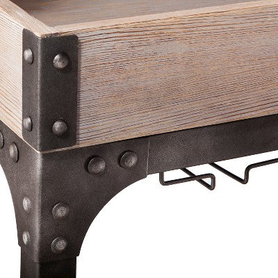  Franklin Bar Cart And Wine Rack Weathered Gray - Threshold™