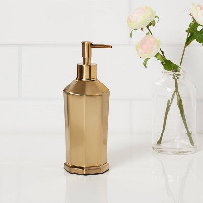  Solid Soap Pump Faceted Gold - Threshold™