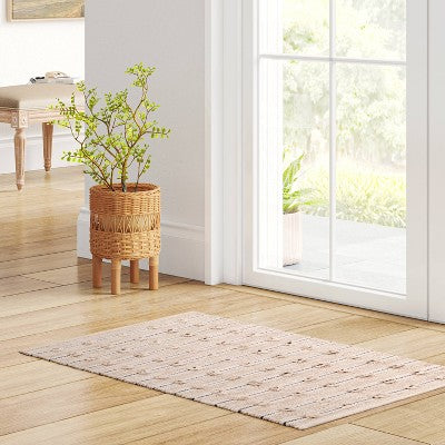  Woven Striped Flatweave Rug Black/Cream - Threshold™