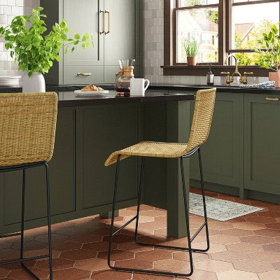  Chapin Modern Woven Counter Height Barstool With Metal Legs - Threshold™