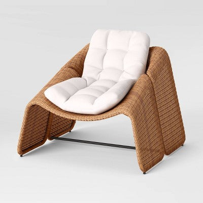  2pc Wexler Statement Chair With Ottoman - Brown - Threshold™