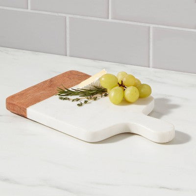  10" X 6" Marble And Wood Serving Board - Threshold™