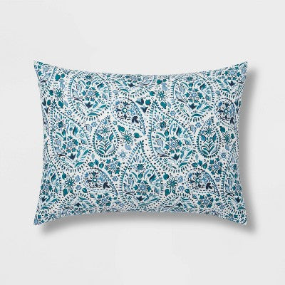  12pc Reversible Paisley Print Comforter & Sheets Set Blue/Dark Teal Blue - Threshold™